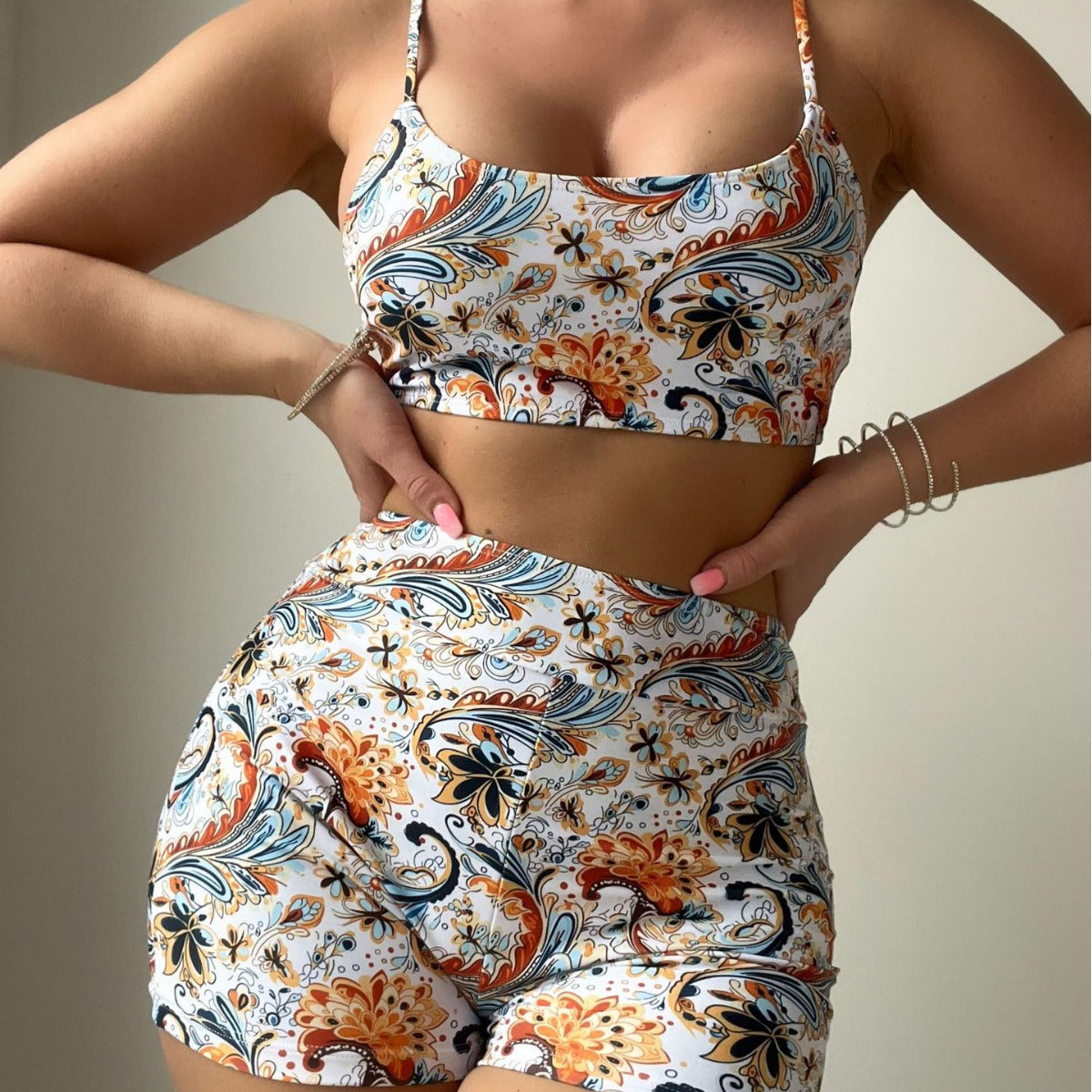 Pattern printed bikini set