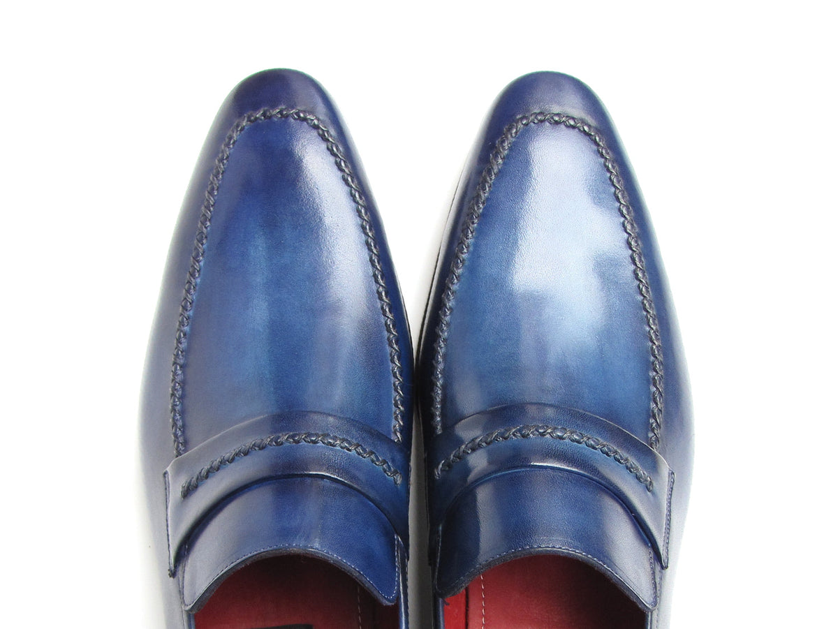 Paul Parkman Men's Loafer Shoes Navy (ID#068-BLU)