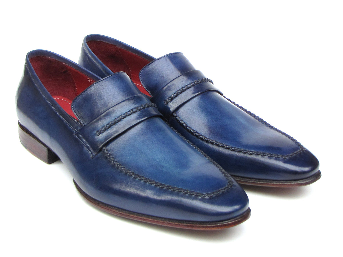 Paul Parkman Men's Loafer Shoes Navy (ID#068-BLU)