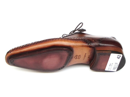 Paul Parkman Men's Captoe Oxfords Brown Hand Painted Shoes