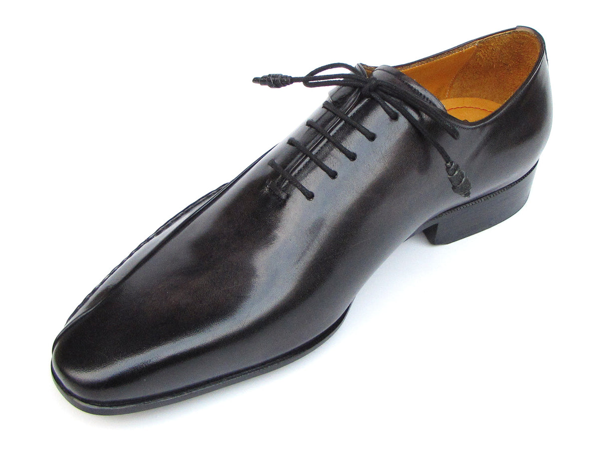 Paul Parkman Black Leather Oxfords Side Handsewn (ID#018-BLK)