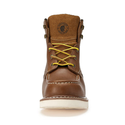 ROCKROOSTER Edgewood Men's 6 inch Brown steel toe waterproof wedge