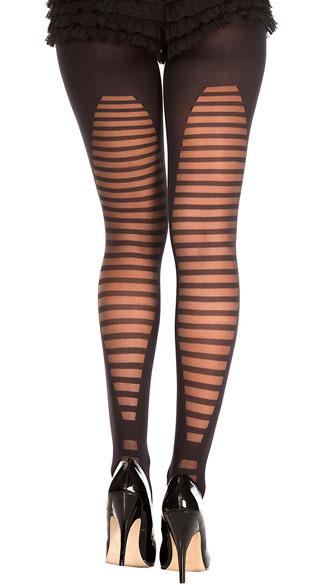 Horizontal Lined Pantyhose