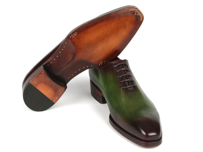 Paul Parkman Goodyear Welted Wholecut Oxfords Green & Bordeaux