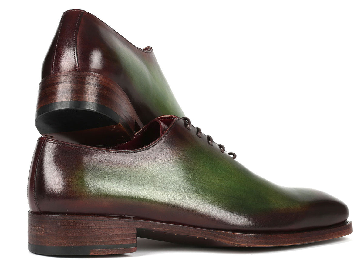 Paul Parkman Goodyear Welted Wholecut Oxfords Green & Bordeaux