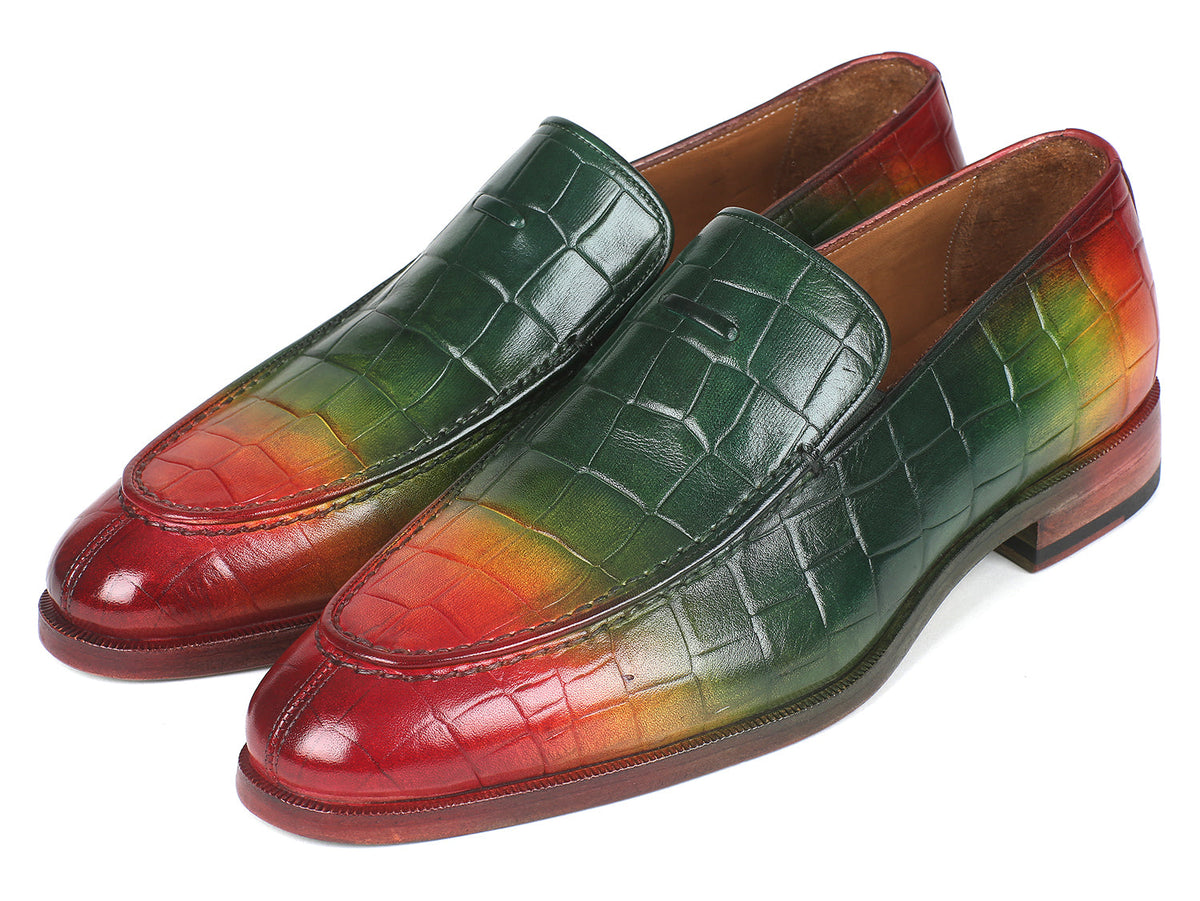 Paul Parkman Crocodile Embossed Calfskin Multicolor Loafer