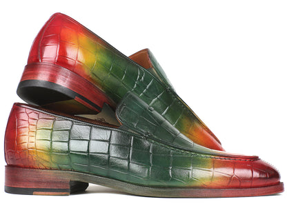 Paul Parkman Crocodile Embossed Calfskin Multicolor Loafer