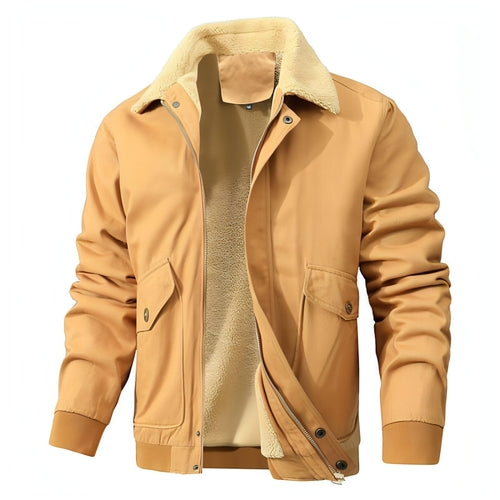 Men's Fashion Casual Fleece-lined Washed Coat