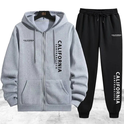 Tracksuit Men's Printing Casual Zip Hooded Sweatshirts Coat Outdoors