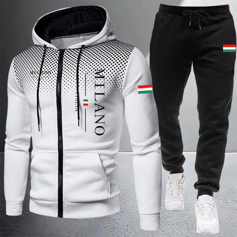 2026 High-end Men's Clothes Zip Hooded Sweatshirt Sports Jogging