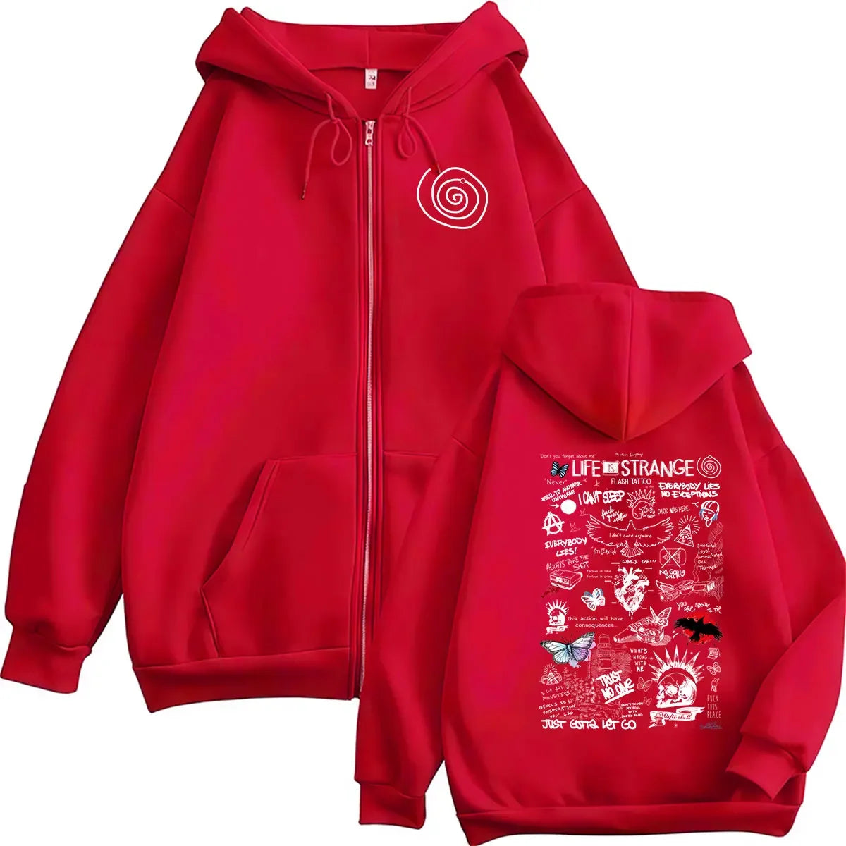 Game Life Is Strange Print Zipper Hoodie Men Women Vintage Long Sleeve