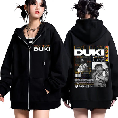 Rapper Duki Duki 5202 MIXTAPE 2025 Album Zipper Hoodies Men Women