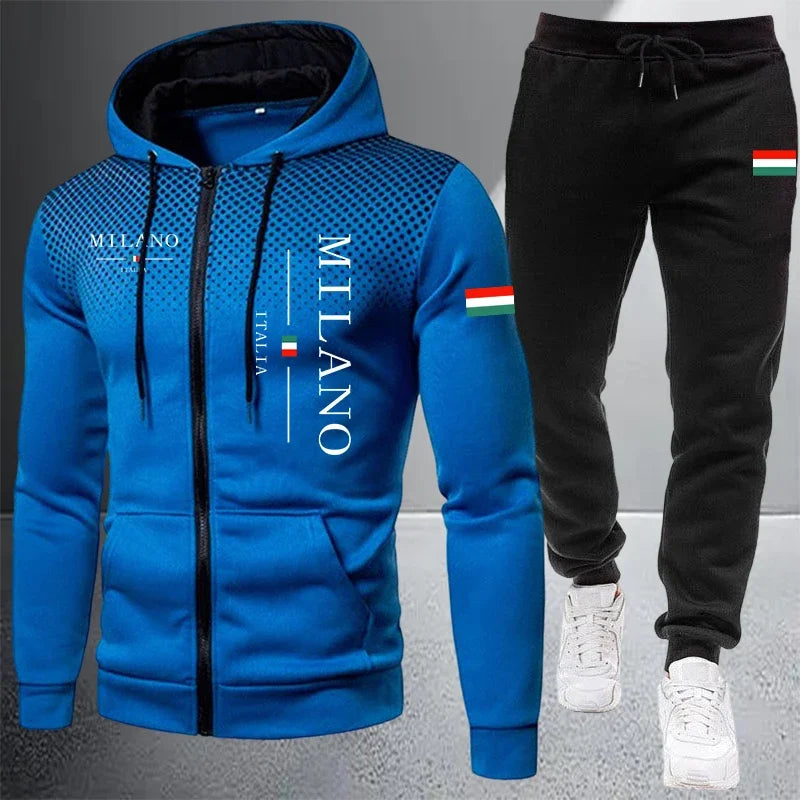 2026 High-end Men's Clothes Zip Hooded Sweatshirt Sports Jogging