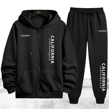 Tracksuit Men's Printing Casual Zip Hooded Sweatshirts Coat Outdoors