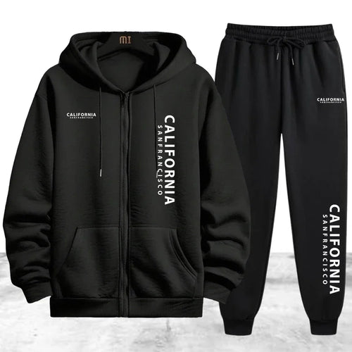 Tracksuit Men's Printing Casual Zip Hooded Sweatshirts Coat Outdoors