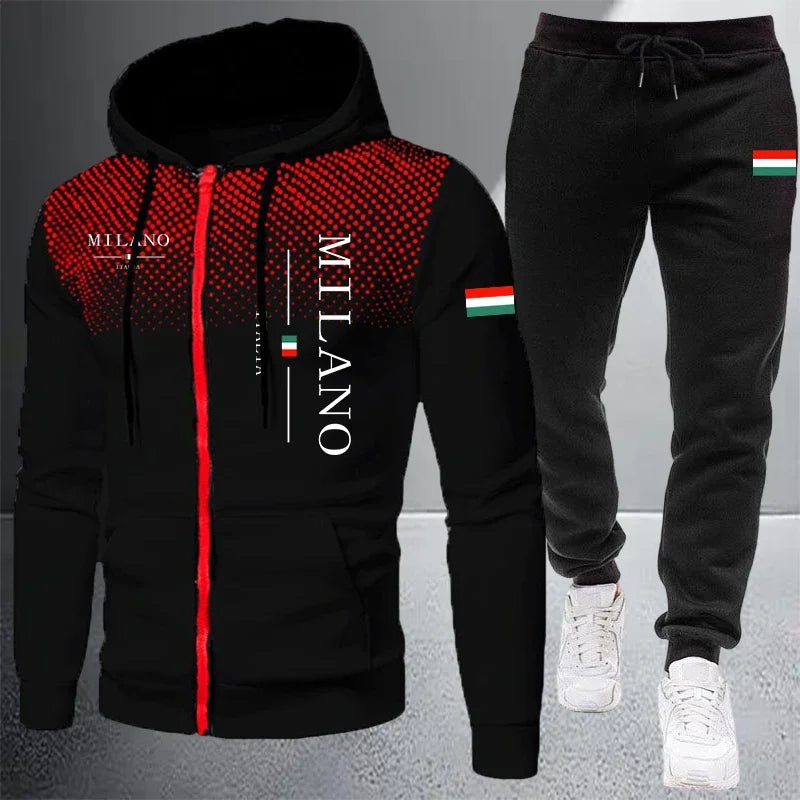2026 High-end Men's Clothes Zip Hooded Sweatshirt Sports Jogging