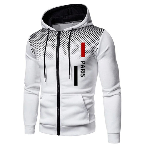 Men's Tracksuit Casual Zip Dot Hooded Sweatshirts Coat Outdoors Sports