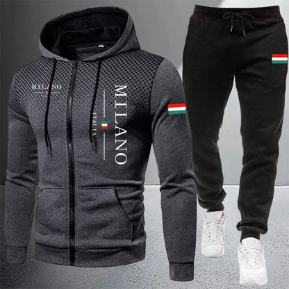 2026 High-end Men's Clothes Zip Hooded Sweatshirt Sports Jogging