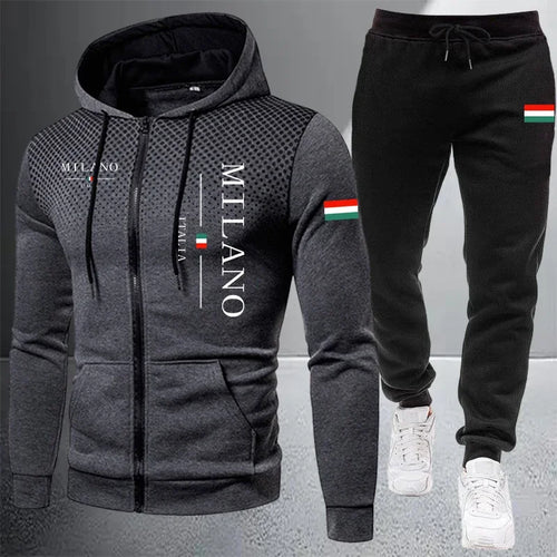 2026 High-end Men's Clothes Zip Hooded Sweatshirt Sports Jogging
