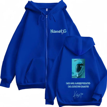 Karol G Album No Me Arrepiento De Sentir Tanto 2026 Zipper Hoodie Men