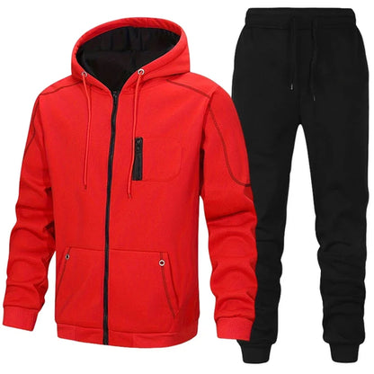 Autumn Winter Daily Casual Sports Jogger Suit Outdoor Warm Motorcycle