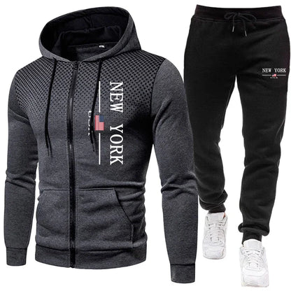 Men's Jacket Tracksuit Casual Zip Hooded Sweatshirts Dot Coat Outdoors