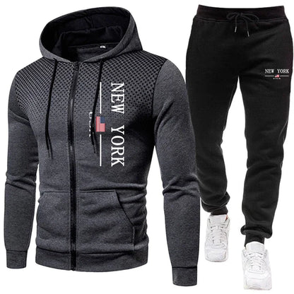Men's Jacket Tracksuit Casual Zip Hooded Sweatshirts Dot Coat Outdoors