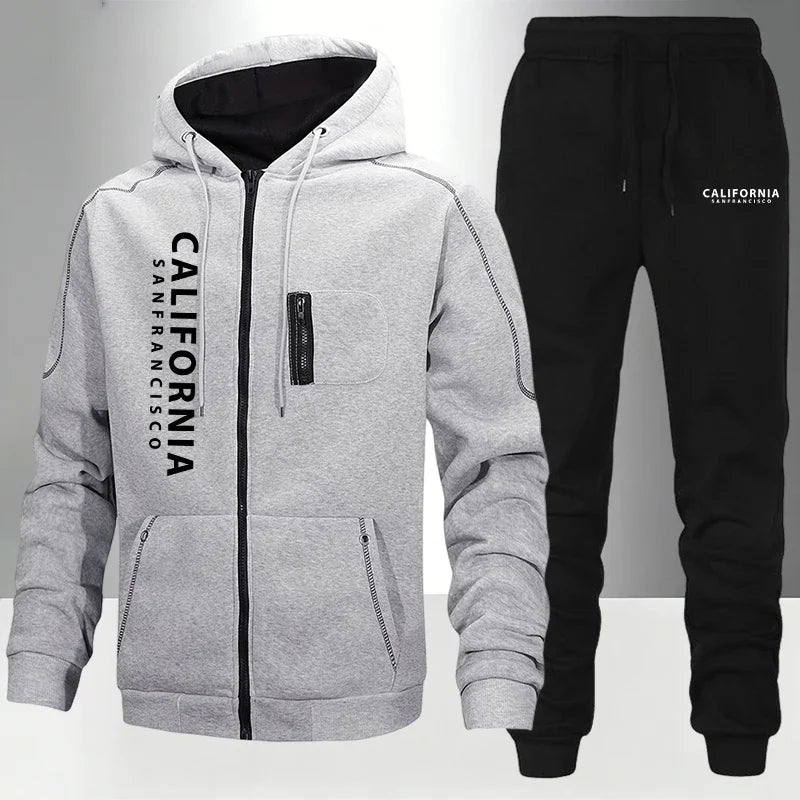 Men's Tracksuit Casual Hoodie Zipper Sweatshirts Coat Outdoors Sports