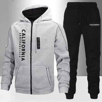 Men's Tracksuit Casual Hoodie Zipper Sweatshirts Coat Outdoors Sports