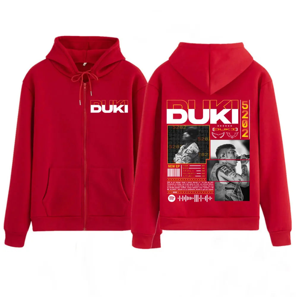 Rapper Duki Duki 5202 MIXTAPE 2025 Album Zipper Hoodies Men Women