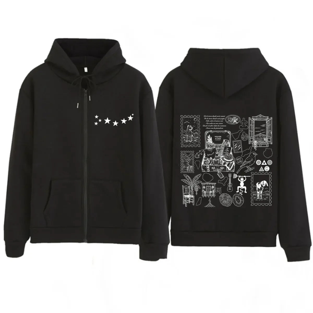 QUEVED0 EL BAIFO Album 2026 Tour Print Zipper Sweatshirts Men Women