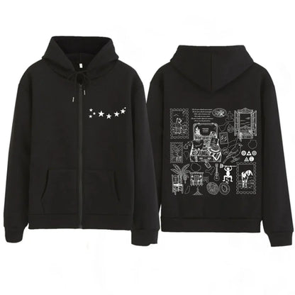 QUEVED0 EL BAIFO Album 2026 Tour Print Zipper Sweatshirts Men Women