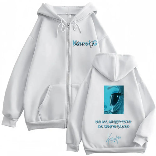 Karol G Album No Me Arrepiento De Sentir Tanto 2026 Zipper Hoodie Men