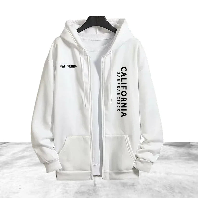 Tracksuit Men's Printing Casual Zip Hooded Sweatshirts Coat Outdoors