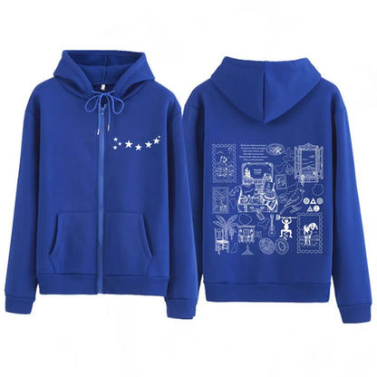 QUEVED0 EL BAIFO Album 2026 Tour Print Zipper Sweatshirts Men Women