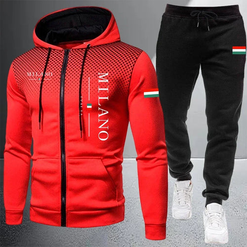 2026 High-end Men's Clothes Zip Hooded Sweatshirt Sports Jogging