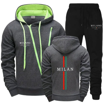 Men Tracksuit Sets Fashion Casual Daily Outdoor Hooded Sweatshirts