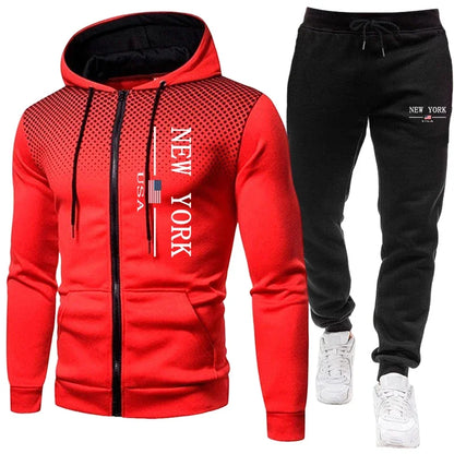 Men's Jacket Tracksuit Casual Zip Hooded Sweatshirts Dot Coat Outdoors