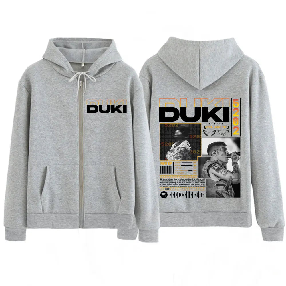 Rapper Duki Duki 5202 MIXTAPE 2025 Album Zipper Hoodies Men Women
