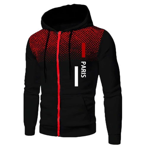 Men's Tracksuit Casual Zip Dot Hooded Sweatshirts Coat Outdoors Sports
