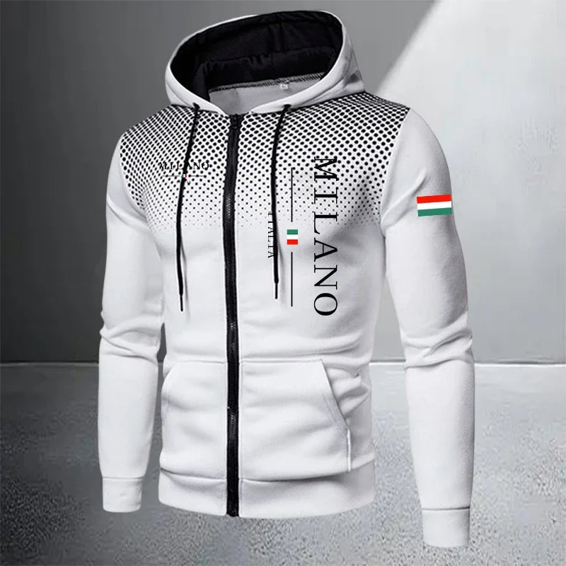 2026 High-end Men's Clothes Zip Hooded Sweatshirt Sports Jogging