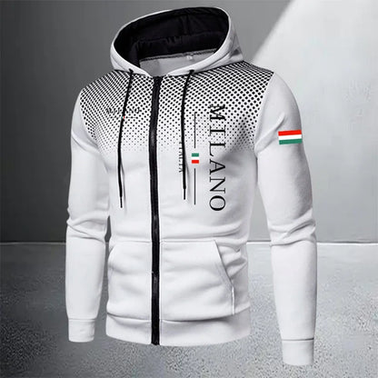 2026 High-end Men's Clothes Zip Hooded Sweatshirt Sports Jogging