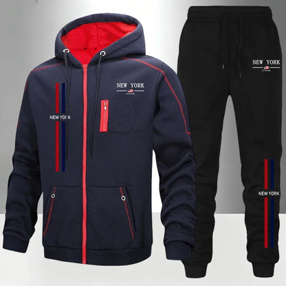 Men's Set/Coat/Pants Autumn Winter Sportswear 2026 New Arrival Zipper