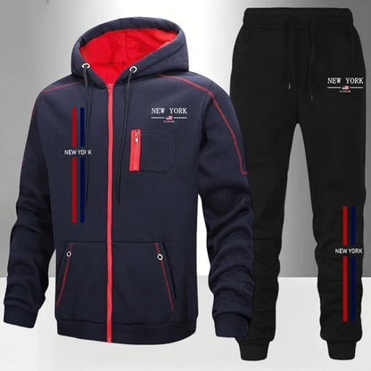 Men's Set/Coat/Pants Autumn Winter Sportswear 2026 New Arrival Zipper