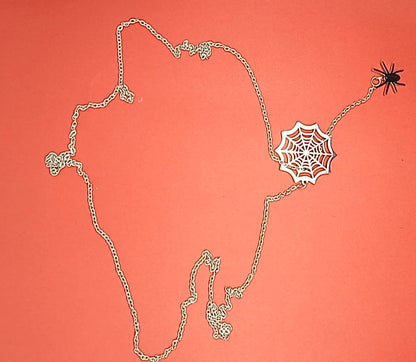 18k Gold Spider Necklace | Spider Charm Pendant | Halloween Necklace |
