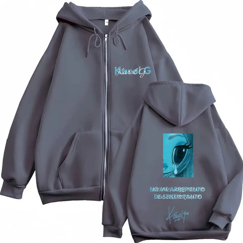 Karol G Album No Me Arrepiento De Sentir Tanto 2026 Zipper Hoodie Men