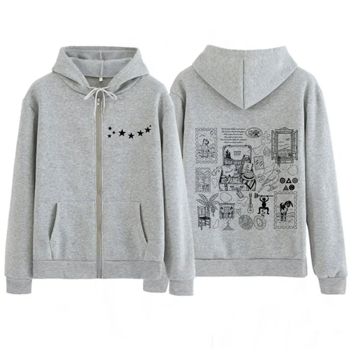 QUEVED0 EL BAIFO Album 2026 Tour Print Zipper Sweatshirts Men Women