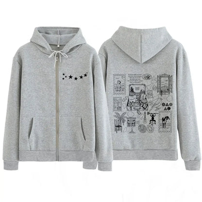 QUEVED0 EL BAIFO Album 2026 Tour Print Zipper Sweatshirts Men Women