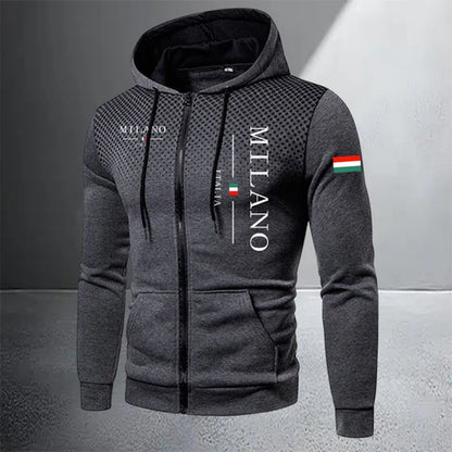 2026 High-end Men's Clothes Zip Hooded Sweatshirt Sports Jogging
