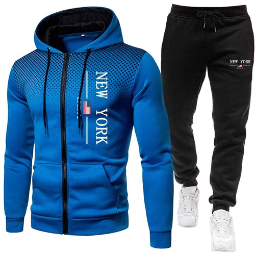 Men's Jacket Tracksuit Casual Zip Hooded Sweatshirts Dot Coat Outdoors